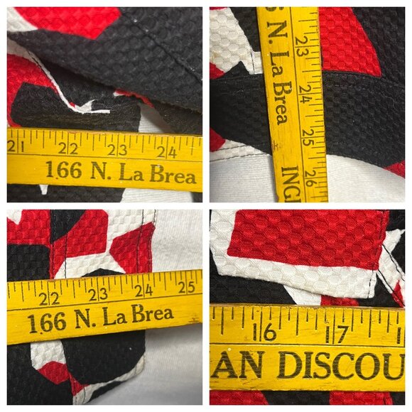 Chicos Victory Red Black White Abstract Jacket Size 3/XL Cotton Blend Boho flaw - Picture 12 of 16
